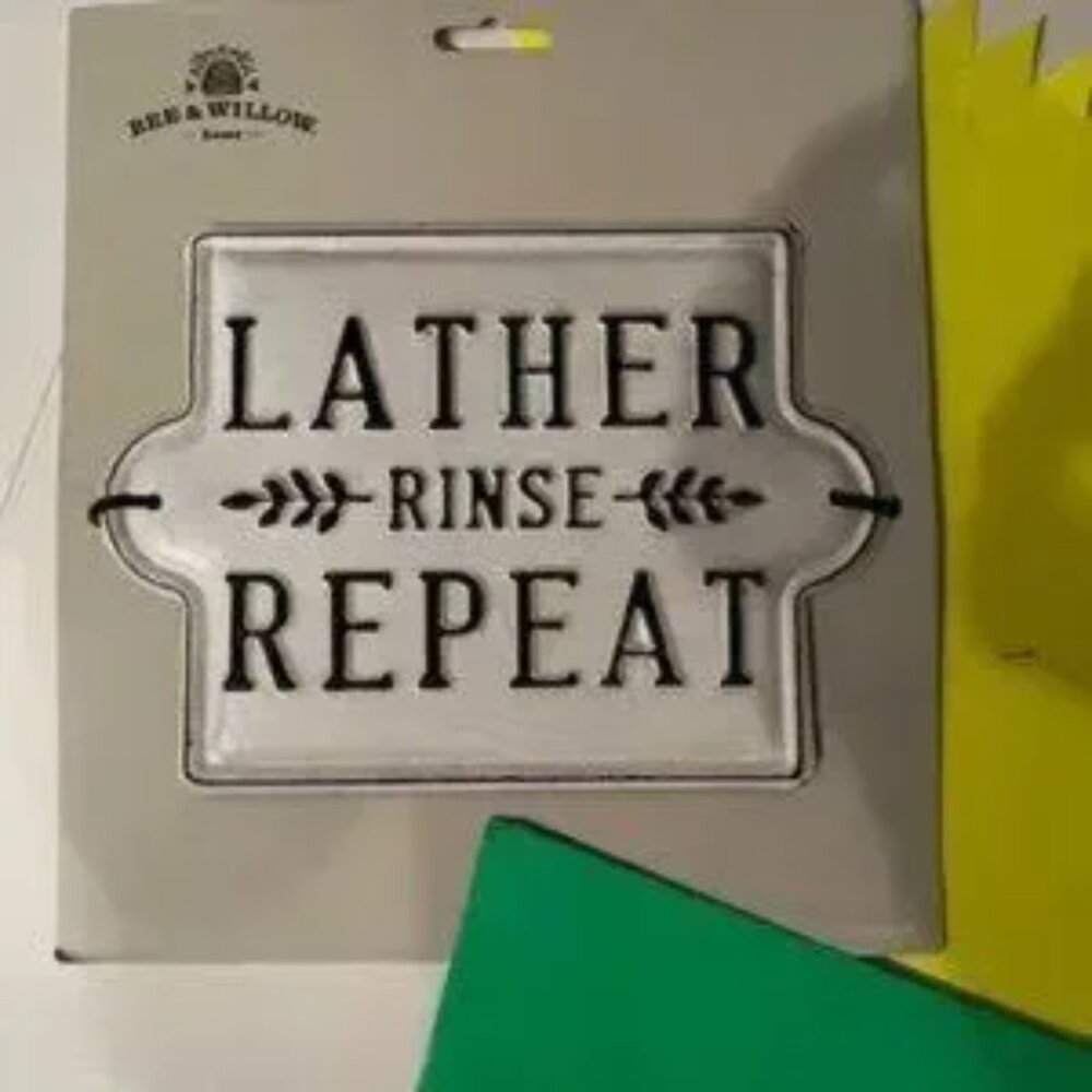 Rustic Wall Plaque - Lather‎ - Rinse - Repeat - Picture 3 of 8
